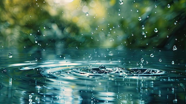 Gotas de agua de lluvia de tormenta