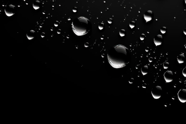 gotas de agua en el negro