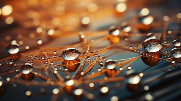 gotas de agua en un pedazo de madera