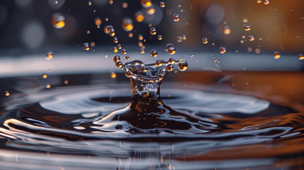 Gotas de agua que crean una salpicadura de corona