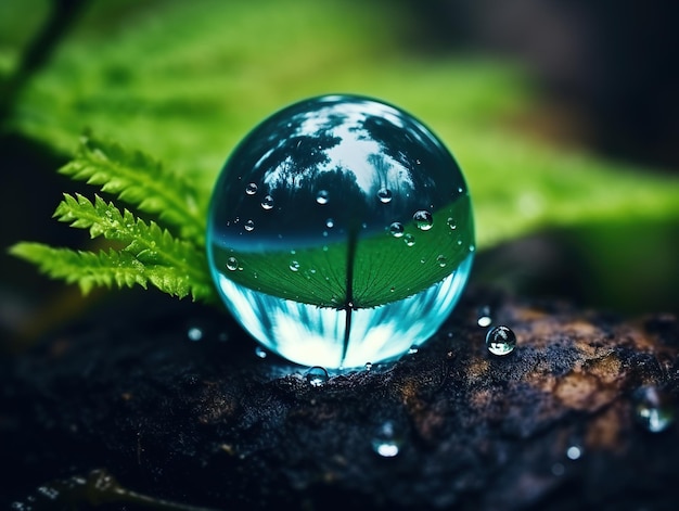 gotas de agua salpicaduras olas cascada del océano foto realista