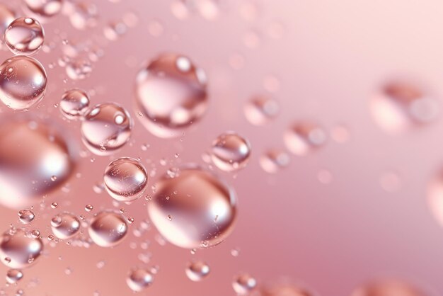 Gotas de agua sobre un fondo rosa