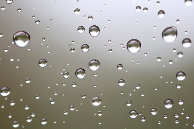 Foto gotas de agua sobre el fondo verde y marrón