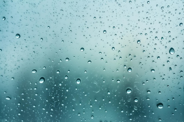 Gotas de agua sobre un fondo de vidrio borroso