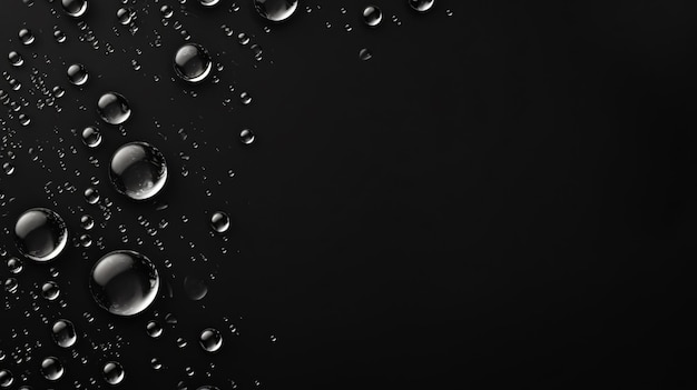 Foto gotas de agua sobre una superficie negra el condensado