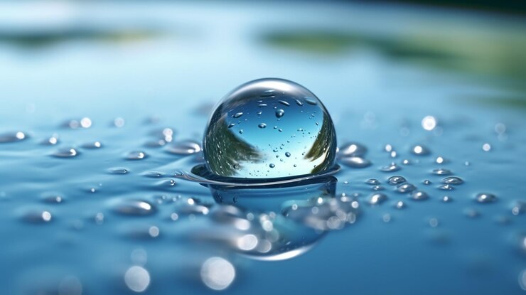 Gotas de agua sobre una superficie de vidrio closeup ai generativo