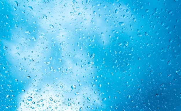 Gotas de agua sobre vidrio gota de lluvia