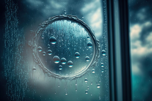 Foto gotas de agua sobre el vidrio gotas de lluvia de la ventana