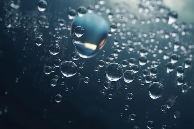 Gotas de agua sobre vidrio IA generativa