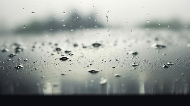 Gotas de agua en una superficie metálica Fondo abstracto en blanco y negro