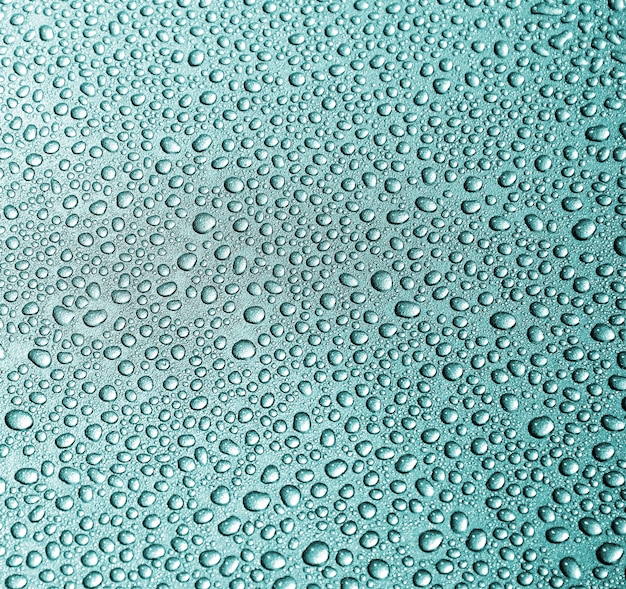 Gotas de agua en textura azul - fondo