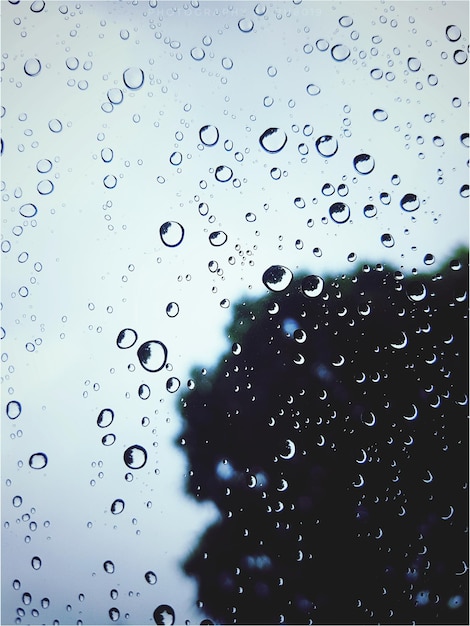 Gotas de agua en la ventana de vidrio