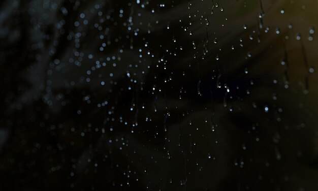 Gotas de agua en el vidrio Días lluviosos gotas de agua entran en el vaso y reflejos de nubes las características de bokeh Renderización 3D