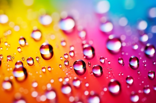 Foto gotas de agua en un vidrio lluvia colorida reflejo abstracto gotas de rocío fondo papel tapiz