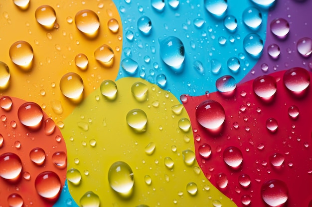 Foto las gotas de agua vívidas tienen una elegancia colorida