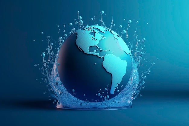 Gotas de água com terra Dia Mundial da Água AI Generative
