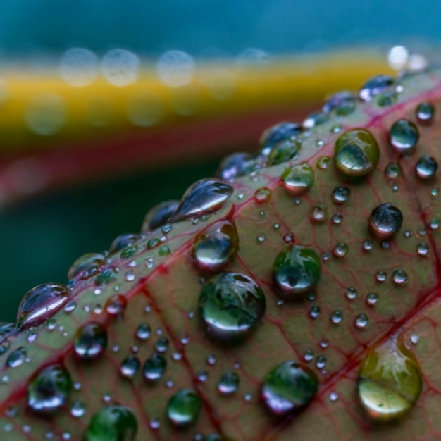 Gotas de água das folhas