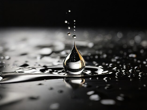 Gotas de água em fundo escuro