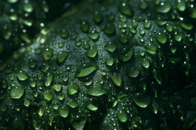 Gotas de água em um vegetal