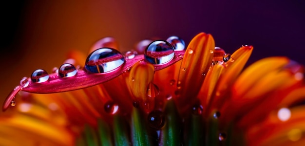 Gotas de água em uma flor