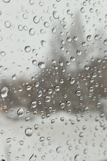 Foto gotas de água em vidro closeup