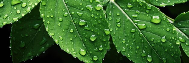 gotas de água na folha verde