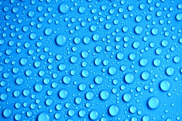 Gotas de água no azul