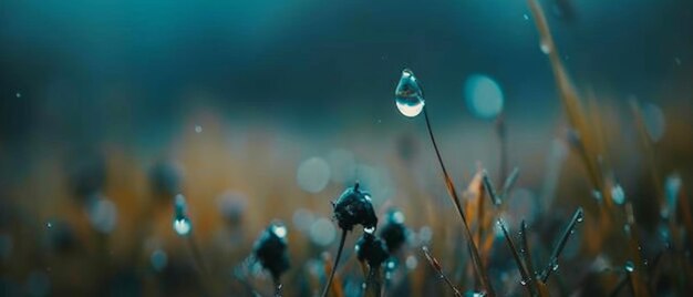 Gotas de água numa planta