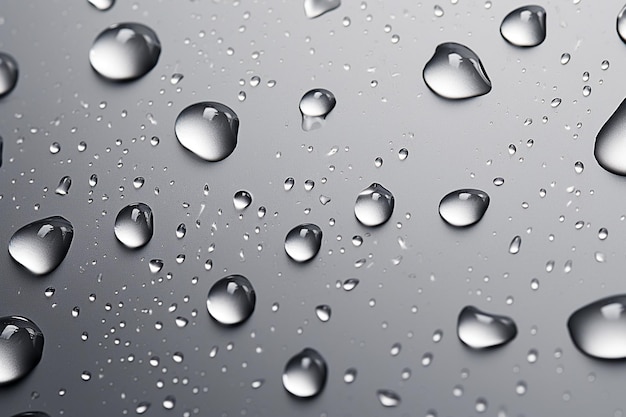 Foto gotas de água numa superfície cinzenta