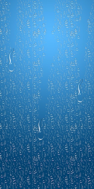 gotas de água sobre um fundo azul