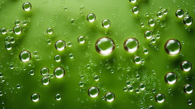 gotas de água sobre um fundo verde