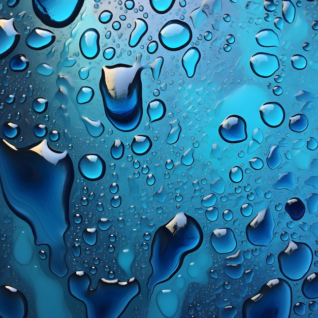Gotas de água transparentes azuis