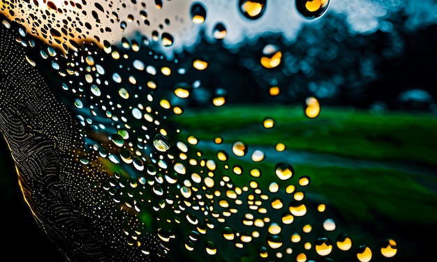 Gotas de chuva caindo em dias chuvosos efeitos especiais em câmera lenta design de papel de parede de fundo criativo