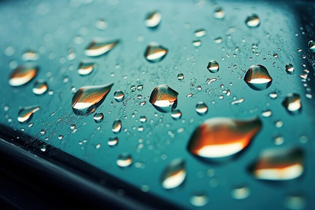 Gotas de chuva de água fria janela do carro Textura molhada Gerar Ai