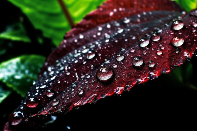 Gotas de chuva em uma folha