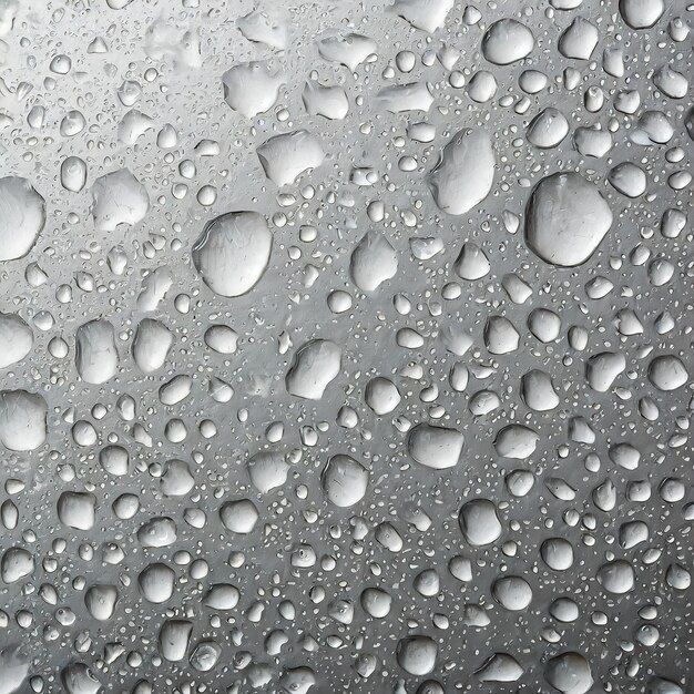 gotas de chuva em uma janela com um céu nublado ao fundo