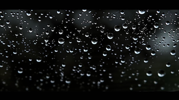 Foto gotas de chuva em uma janela vistas de dentro de uma sala escura