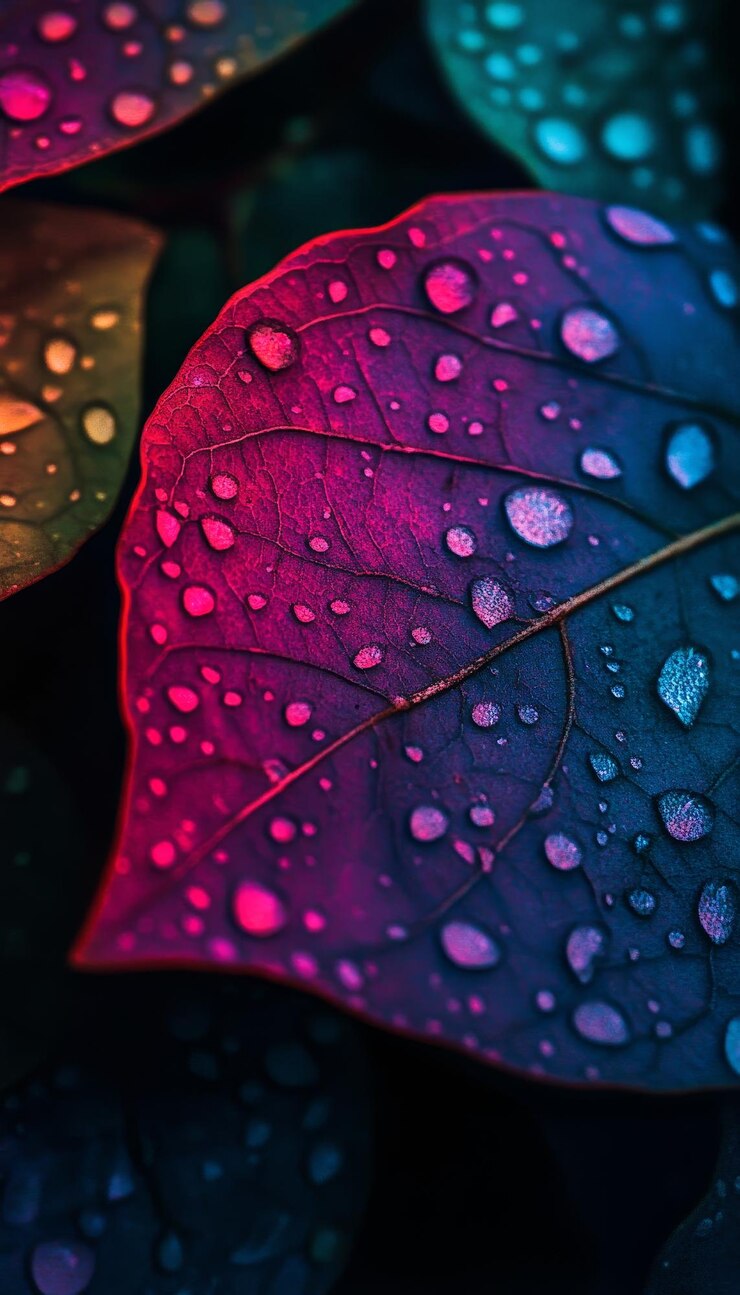 Foto gotas de chuva hiperrealistas em folhas hd cores vibrantes