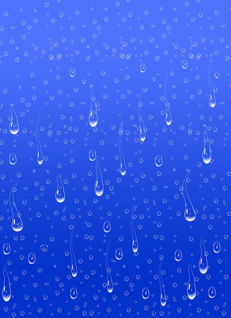 gotas de chuva na janela e área completa gotas de água em vidro com fundo azul com gradeint