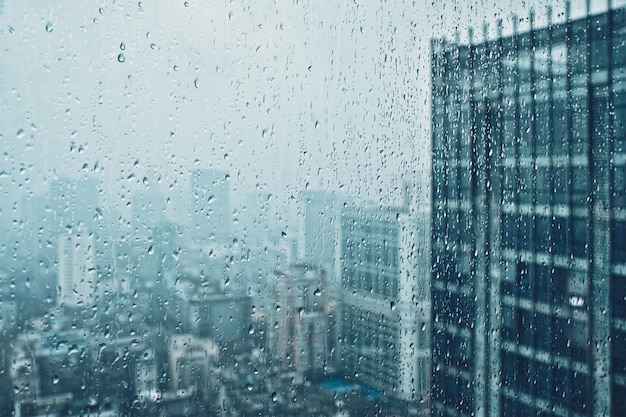 Gotas de chuva na janela