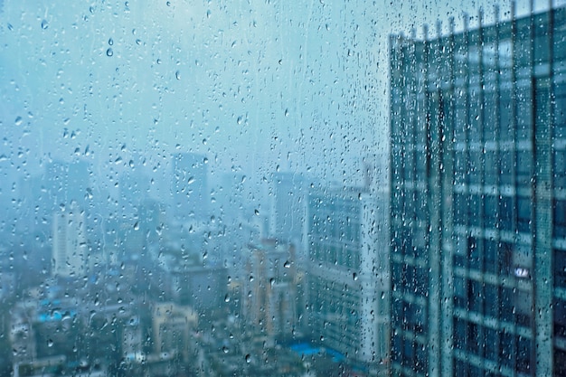 Gotas de chuva na janela