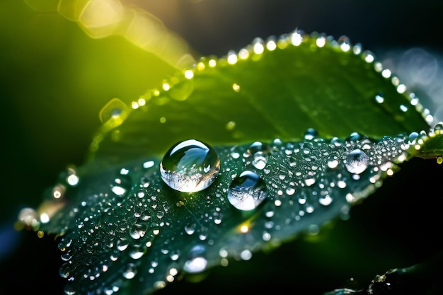 Foto gotas de orvalho numa folha gotas de ouriço numa folha