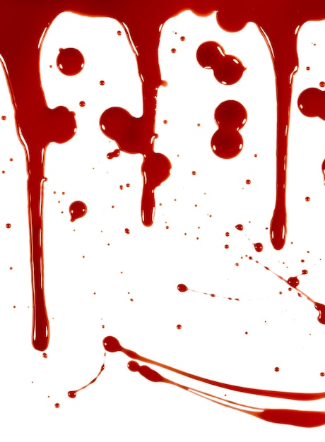 Gotas de sangue em um fundo branco
