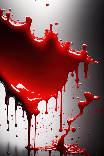 Gotas de sangue ou tinta vermelha