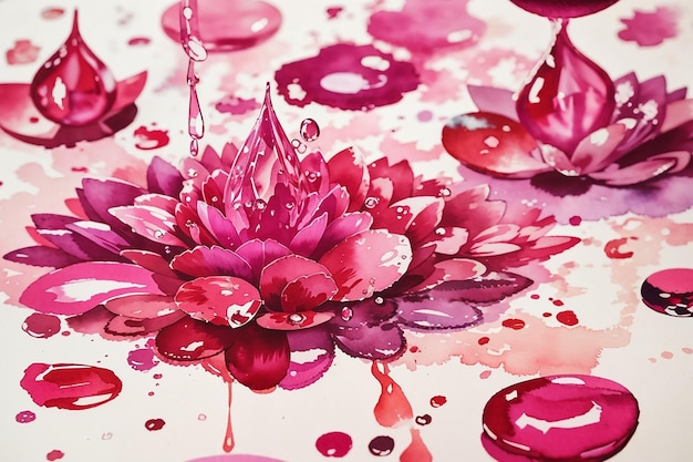 Gotas de textura de aquarela magenta