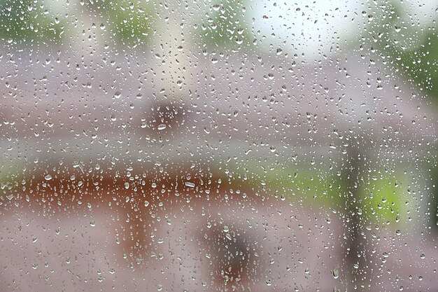 gotas de textura de fundo de vidro de chuva, gotas de água de fundo abstrato sazonal de outono