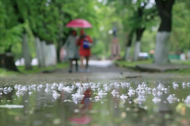 gotas de lluvia / concepto de clima húmedo, gotas abstractas y chorros de agua, lluvia de otoño