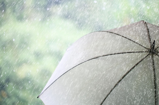 Foto gotas de lluvia / concepto de tiempo húmedo, gotas abstractas y chorros de agua, lluvia de otoño