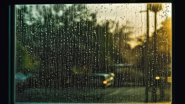 Gotas de lluvia en un cristal de ventana