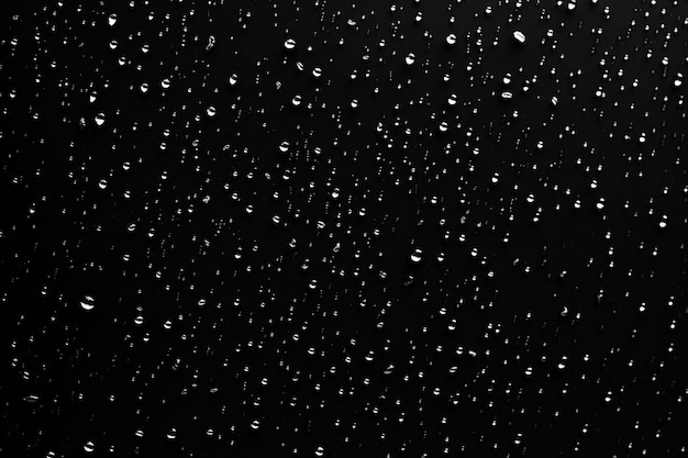 Las gotas de lluvia en fondo negro